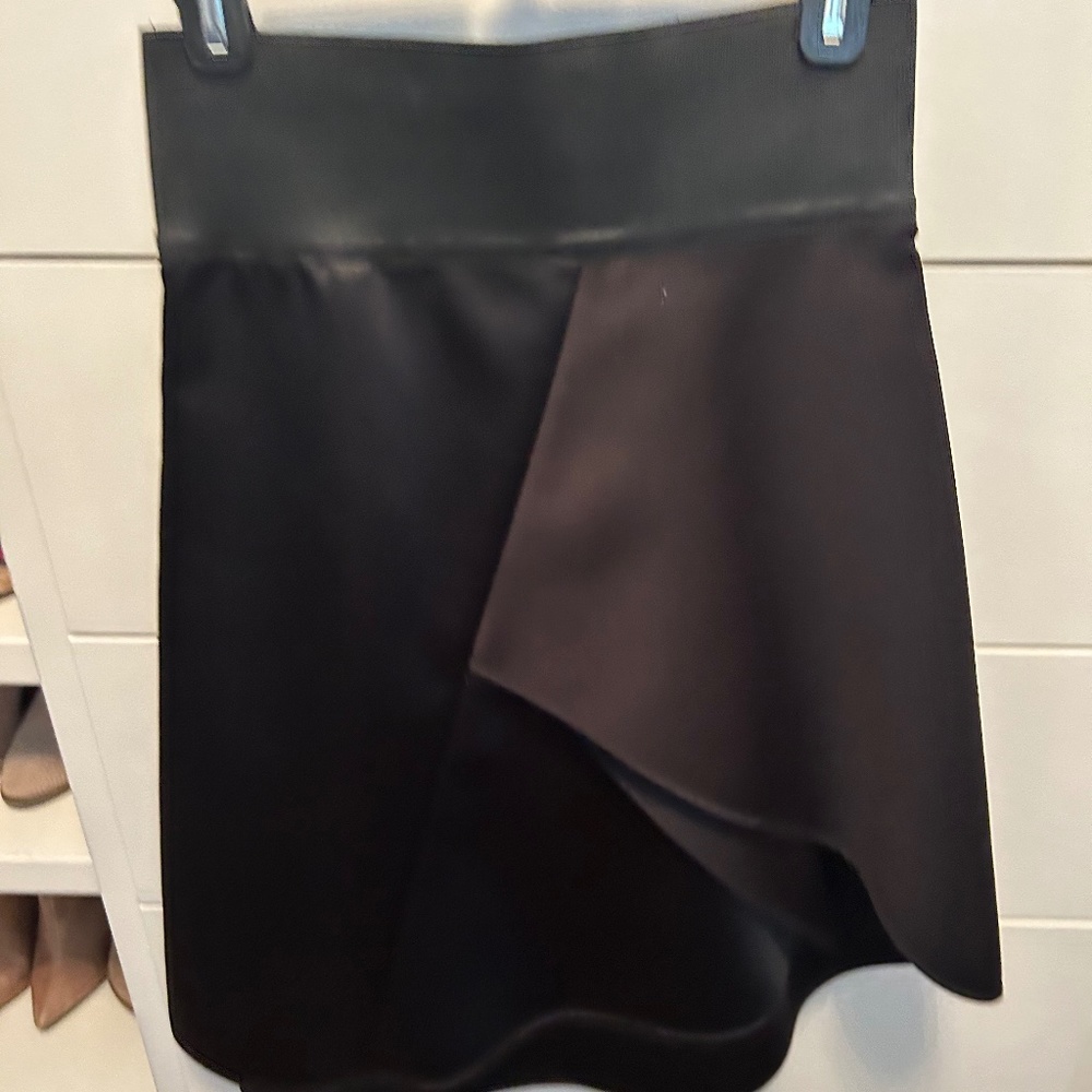 Black satin skirt